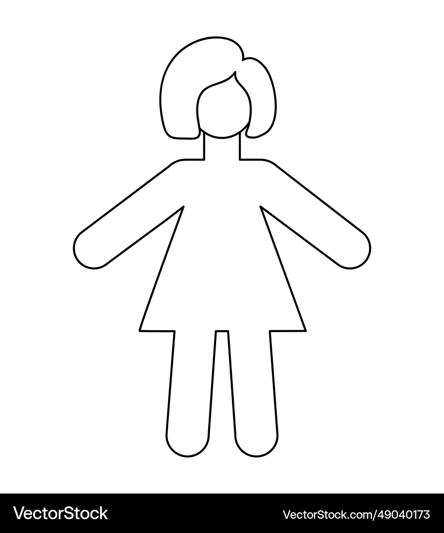 Simple Cartoon Blank Body Woman Template Vector Image