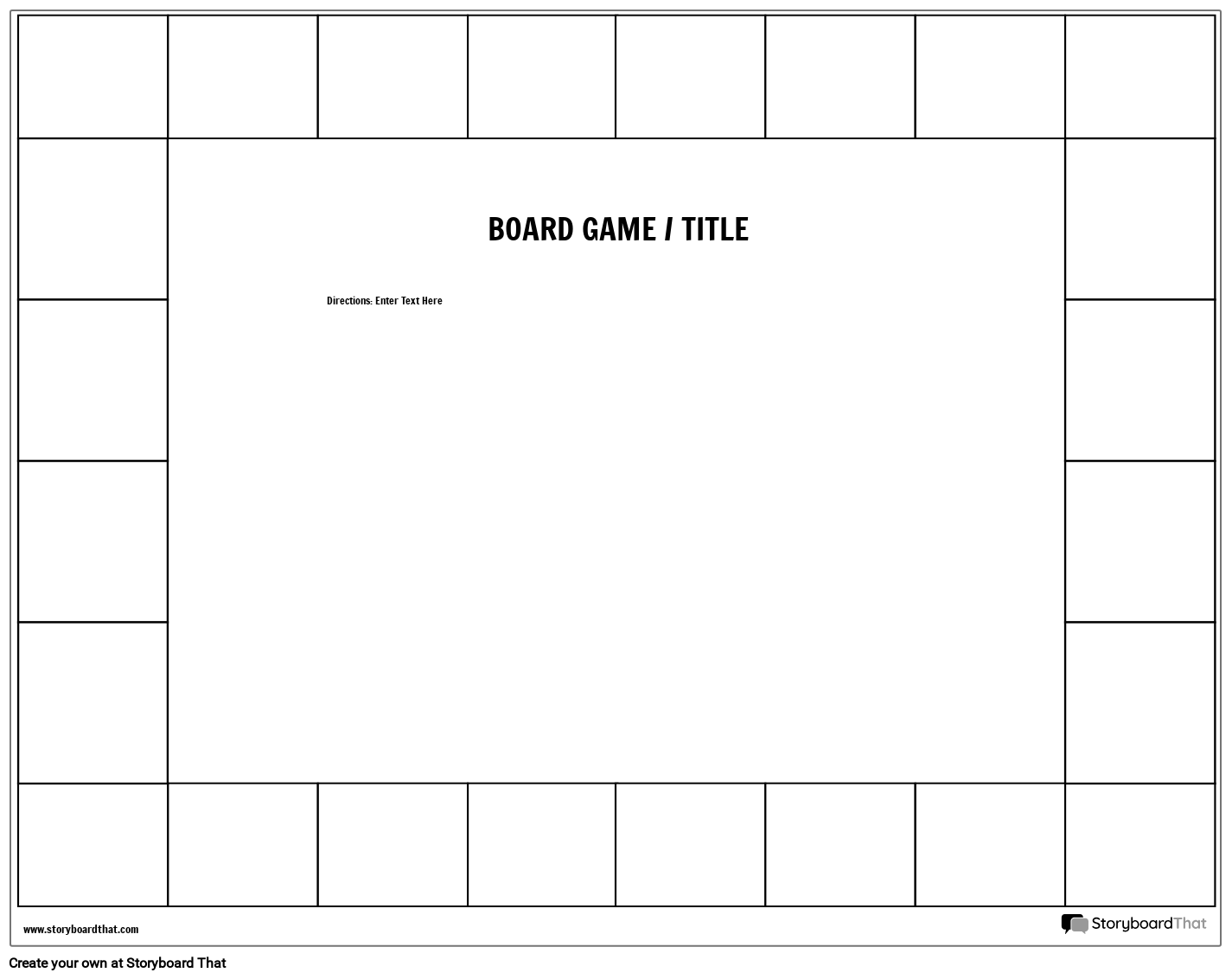 Blank Board Game Template Printables