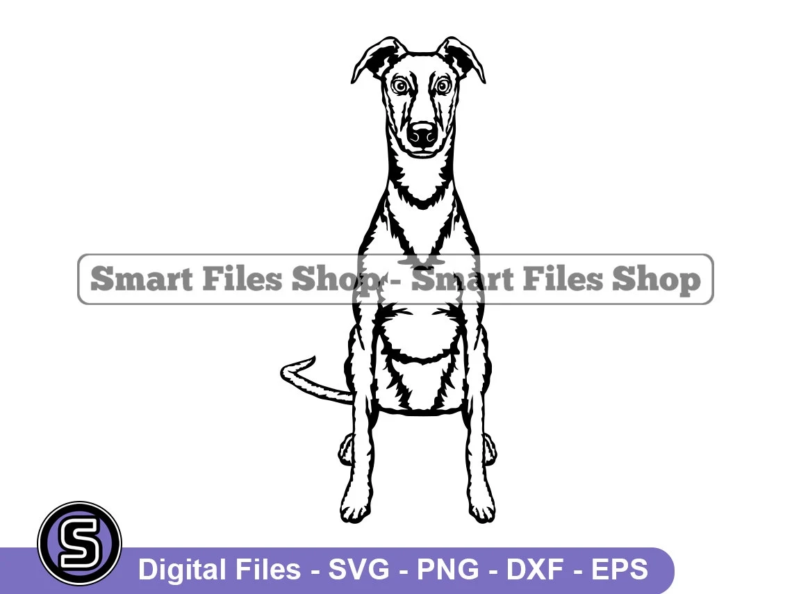 Sitting Lurcher SVG Lurcher Svg Dog Svg Lurcher Dxf Lurcher 