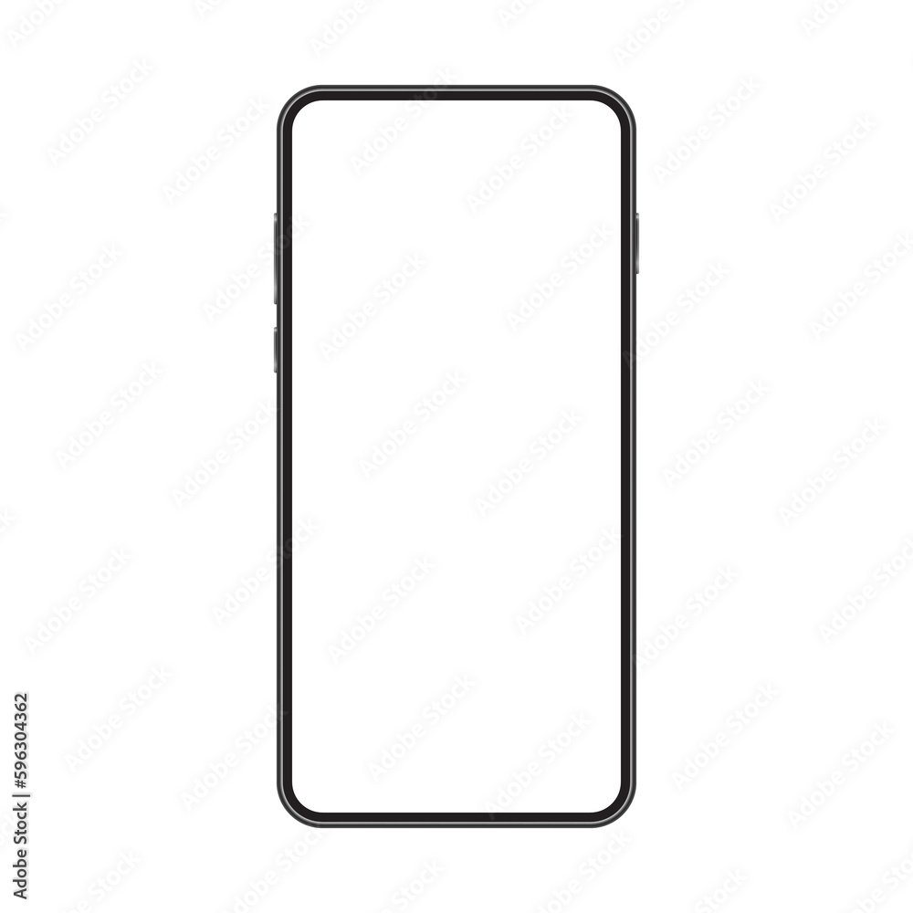 Smartphone Mockup Mobile Phone Template With Blank Screen Cell 