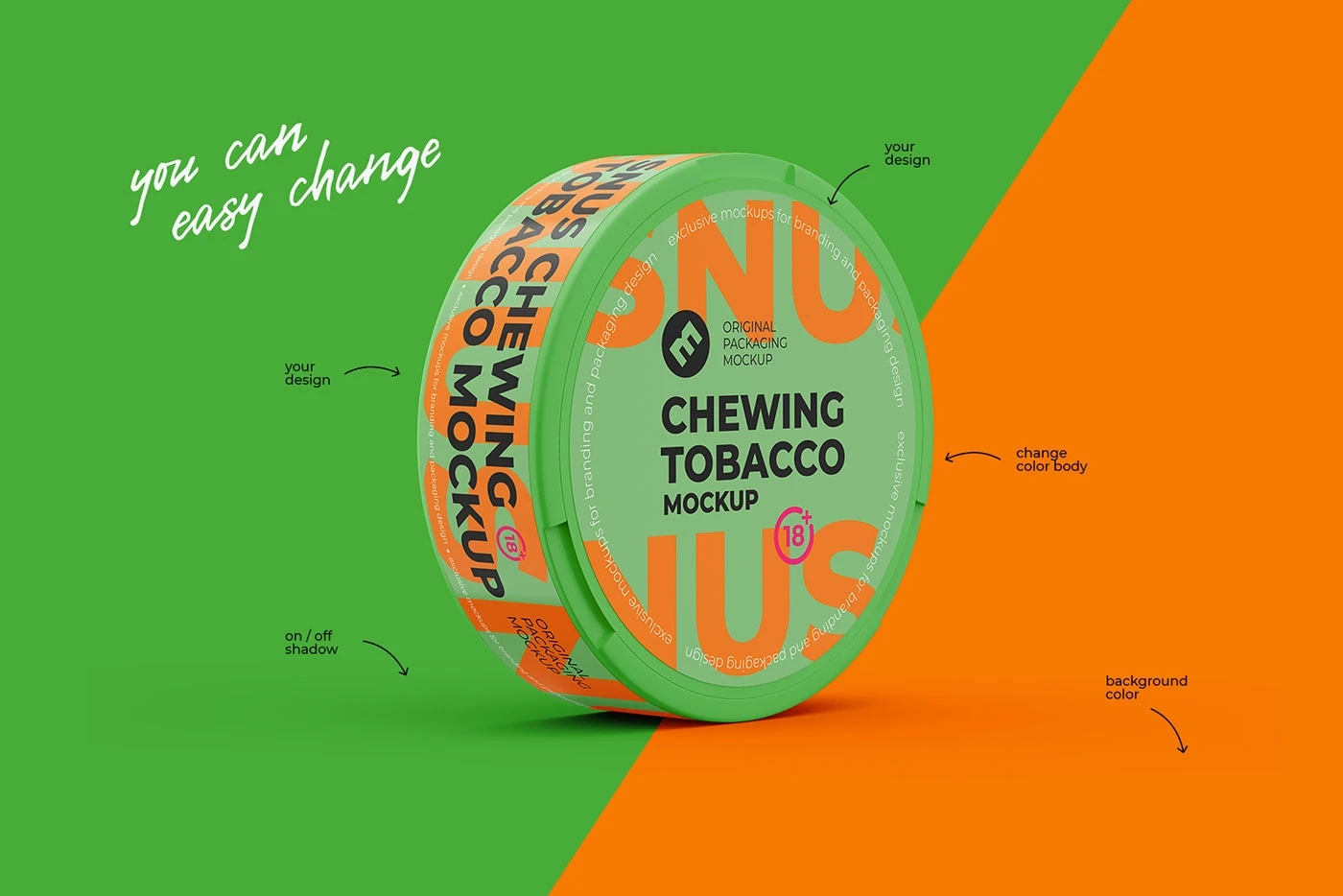 Snus Chewing Tobacco Can Mockup Behance