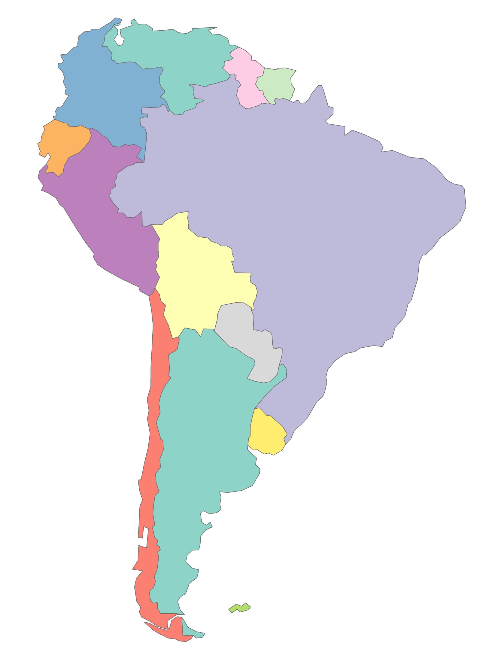 Latin America Blank Printable