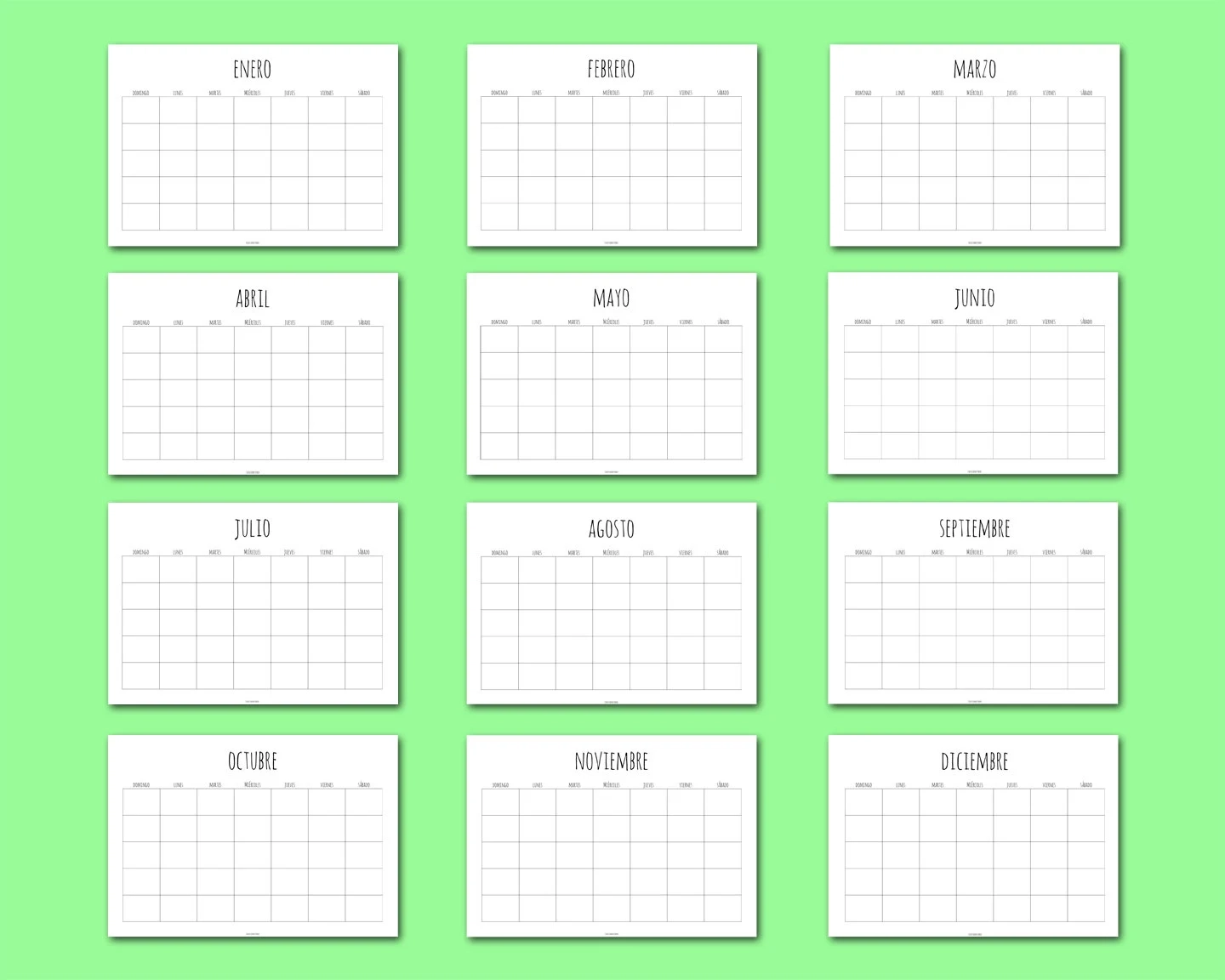 Printable Blank Calendar In Spanish