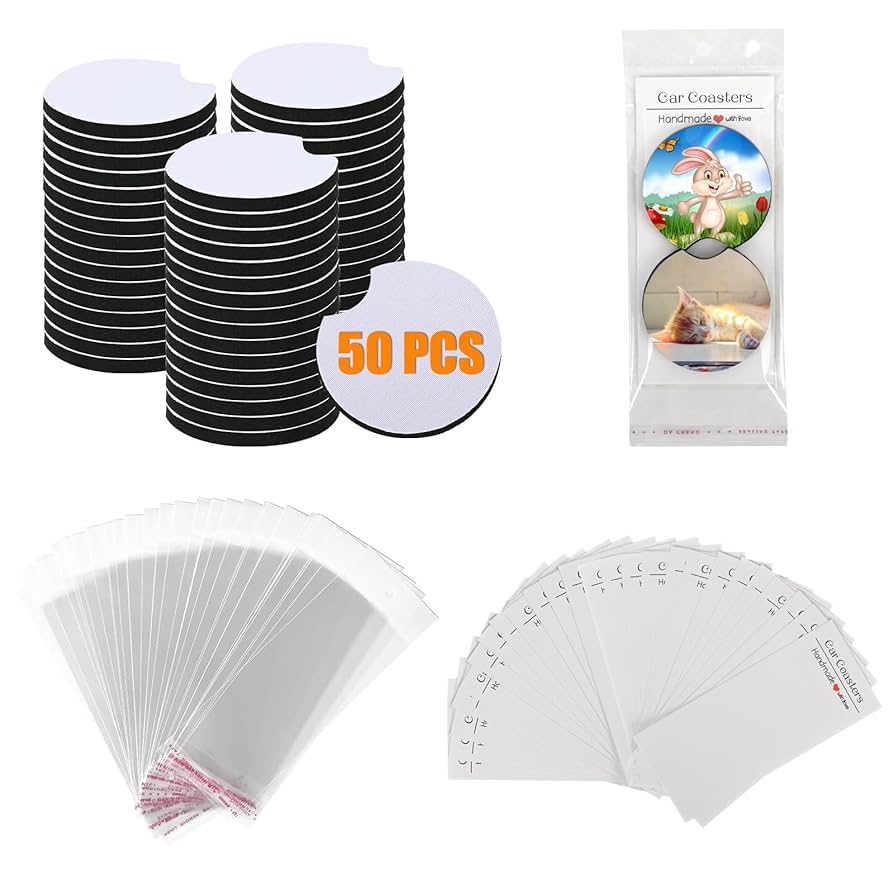 Square Coasters 100Pcs Sublimation Coasters Non slip Square Blank 