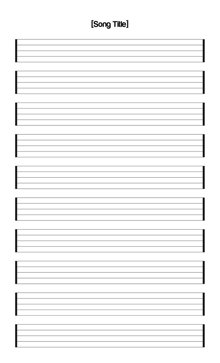 Blank Printable Music Sheet