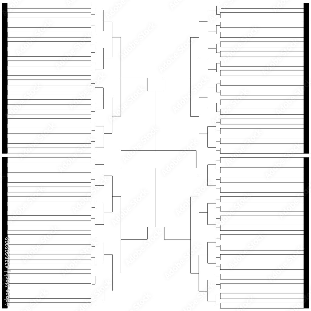 Stock Illustration A Blank 64 Team Tournament Bracket Adobe Stock