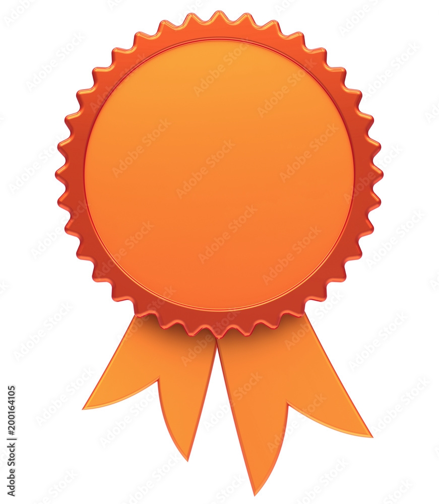 Stock Illustration Award Ribbon Blank Golden Reward Medal Rosette 