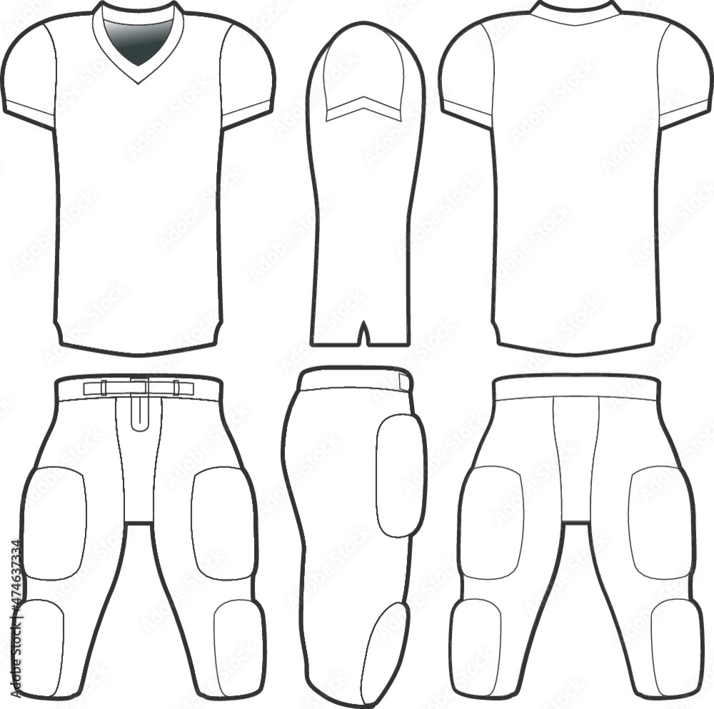 Stock Vektorgrafik American Football Jersey Mock Up Template 