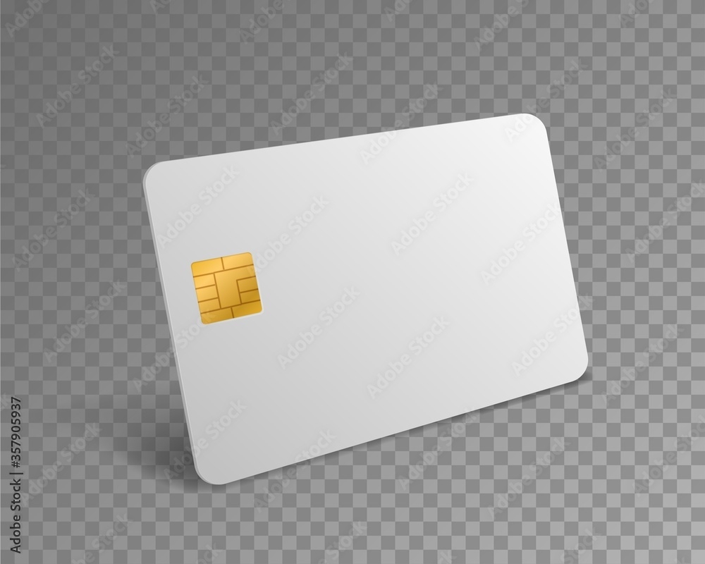 Stock Vektorgrafik Blank Credit Card White Realistic Atm Card 