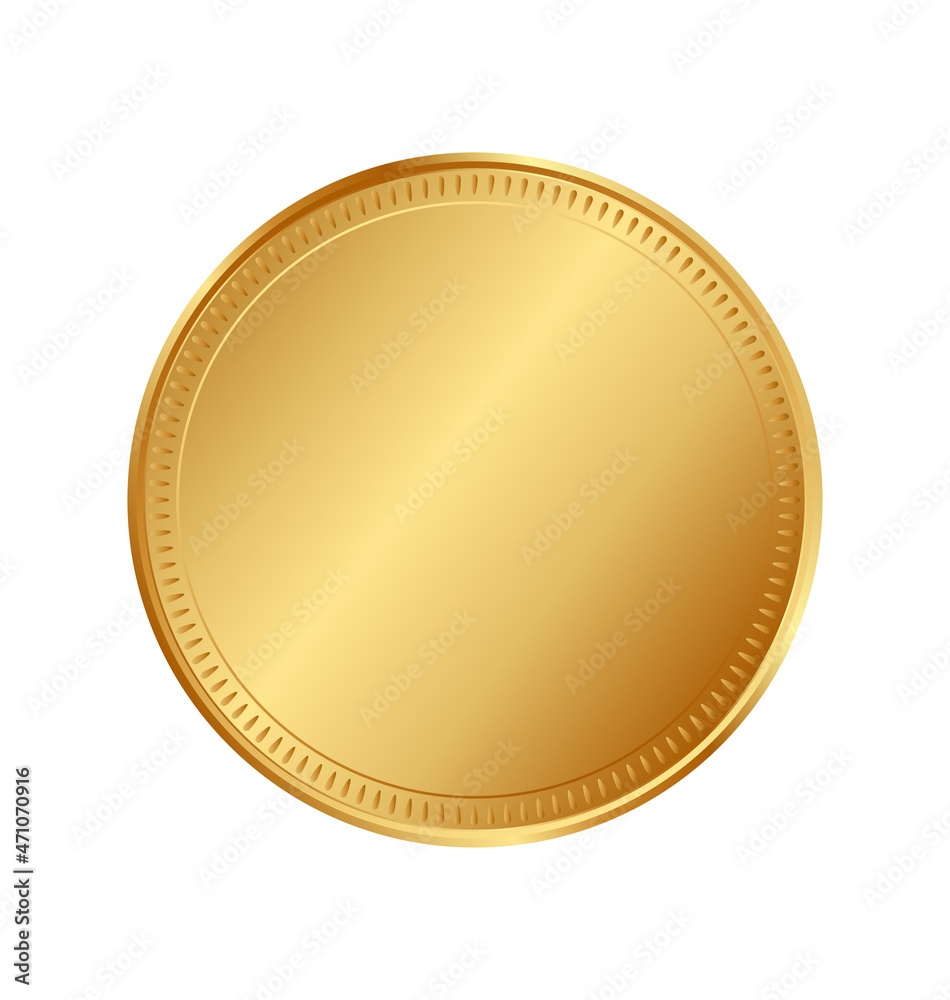 Stock Vektorgrafik blank Gold Coin Template Adobe Stock