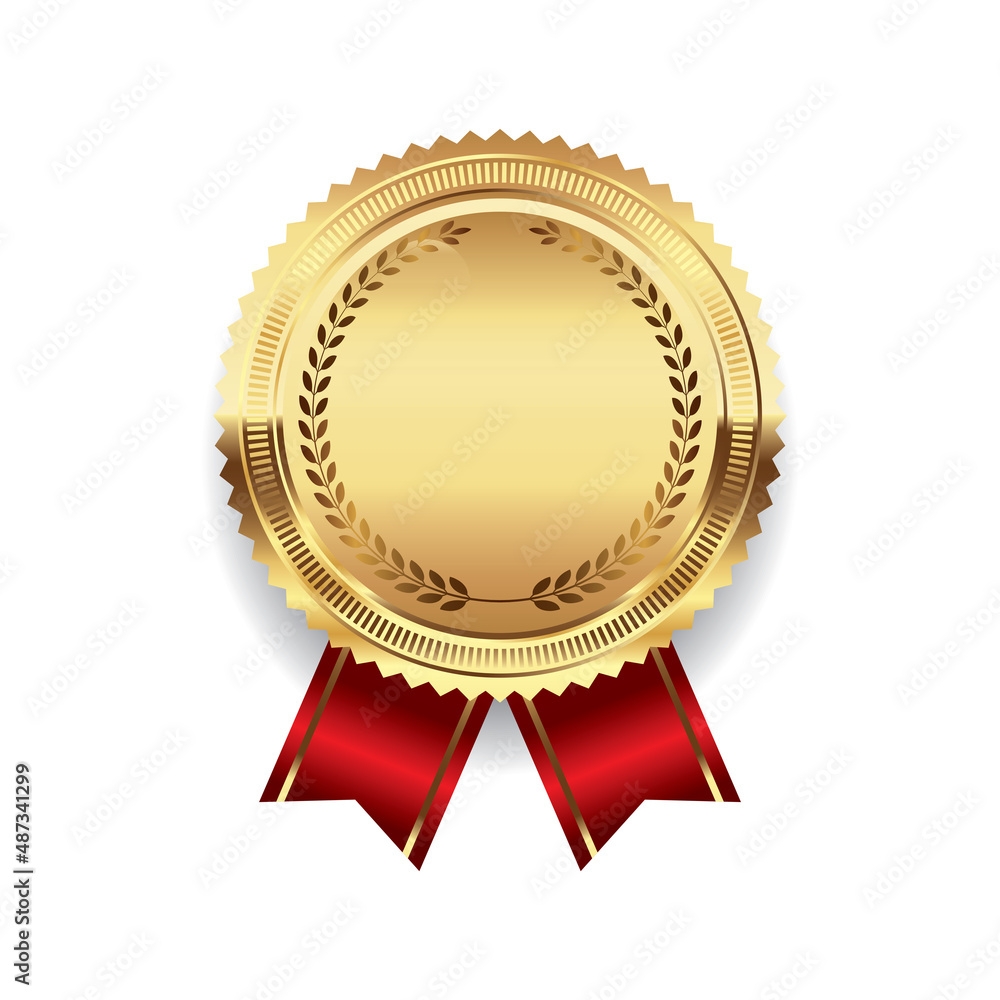 Stock Vektorgrafik Blank Gold Medal Template Illustration 