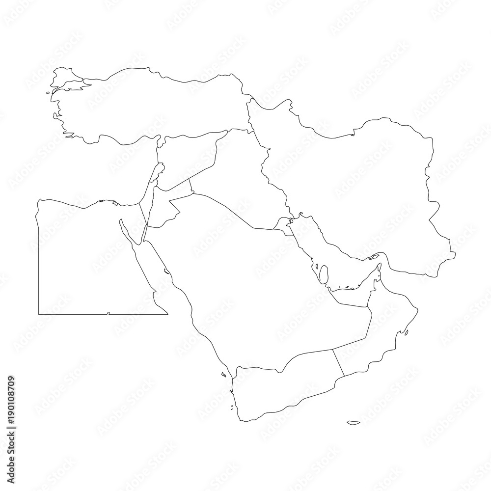 Stock Vektorgrafik Blank Map Of Middle East Or Near East Simple 