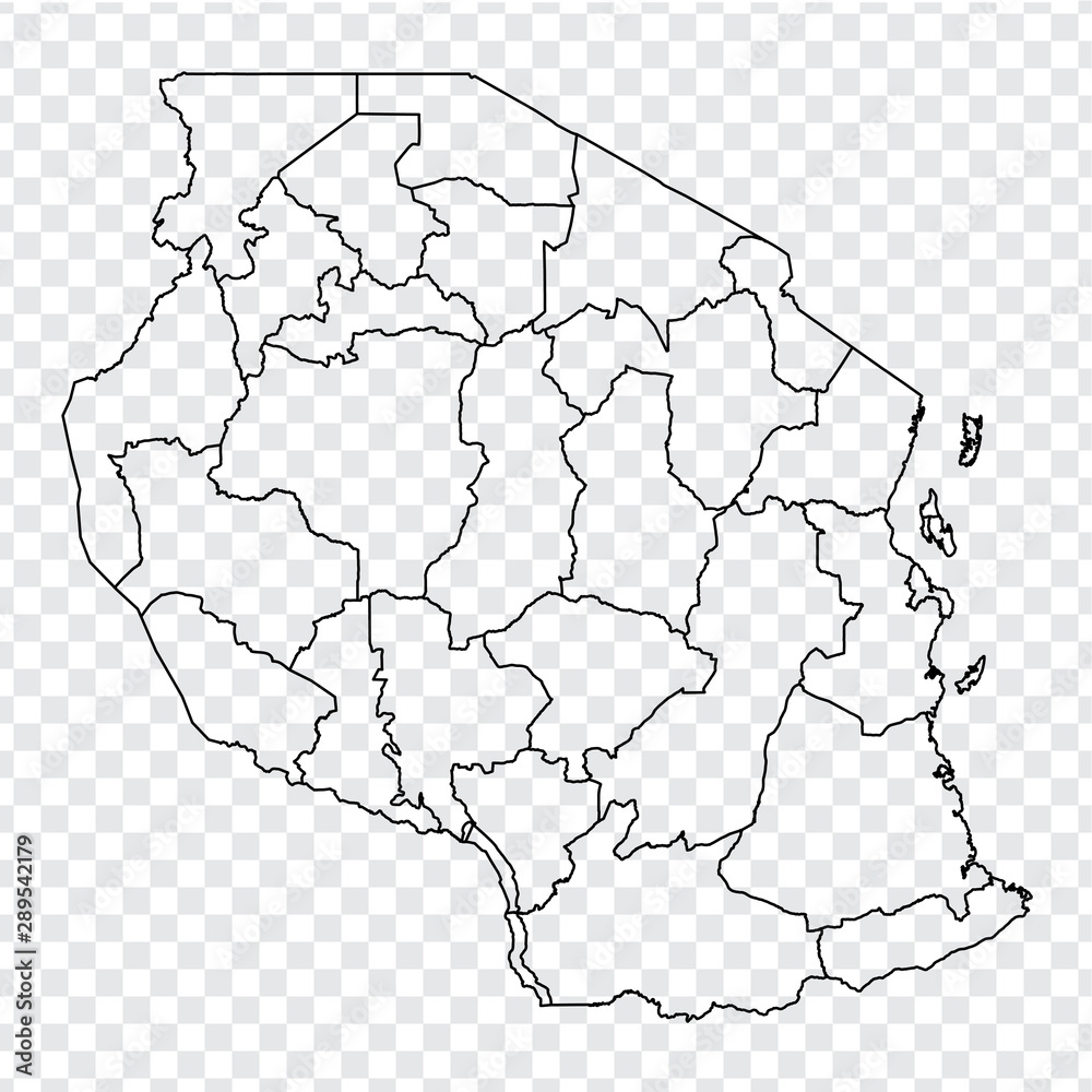 Stock Vektorgrafik Blank Map Tanzania High Quality Map Of 