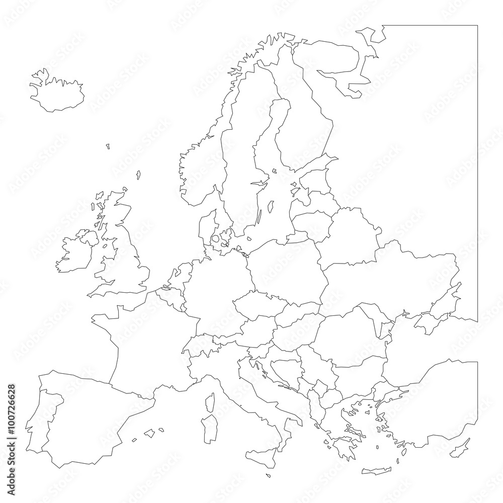 Europe Map Printable Blank