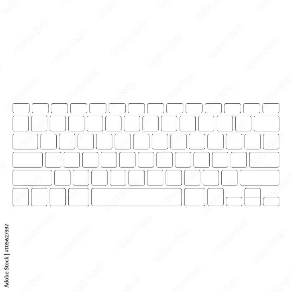 Stock Vektorgrafik Blank White Computer Keyboard Button Layout 