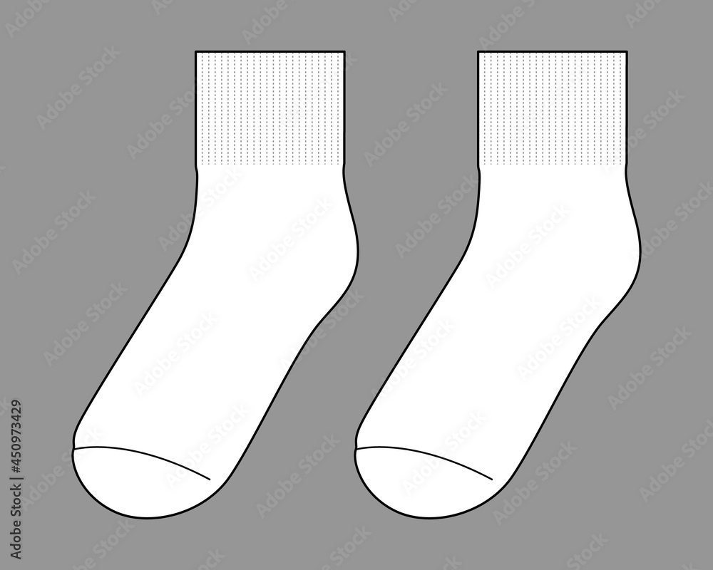 Stock Vektorgrafik Blank White Short Socks Template Vector On 