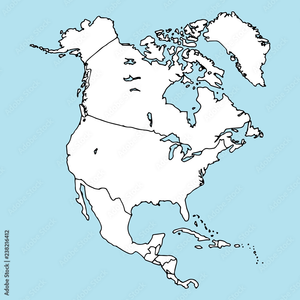 Stock Vektorgrafik North America Mainland Map Of North America 