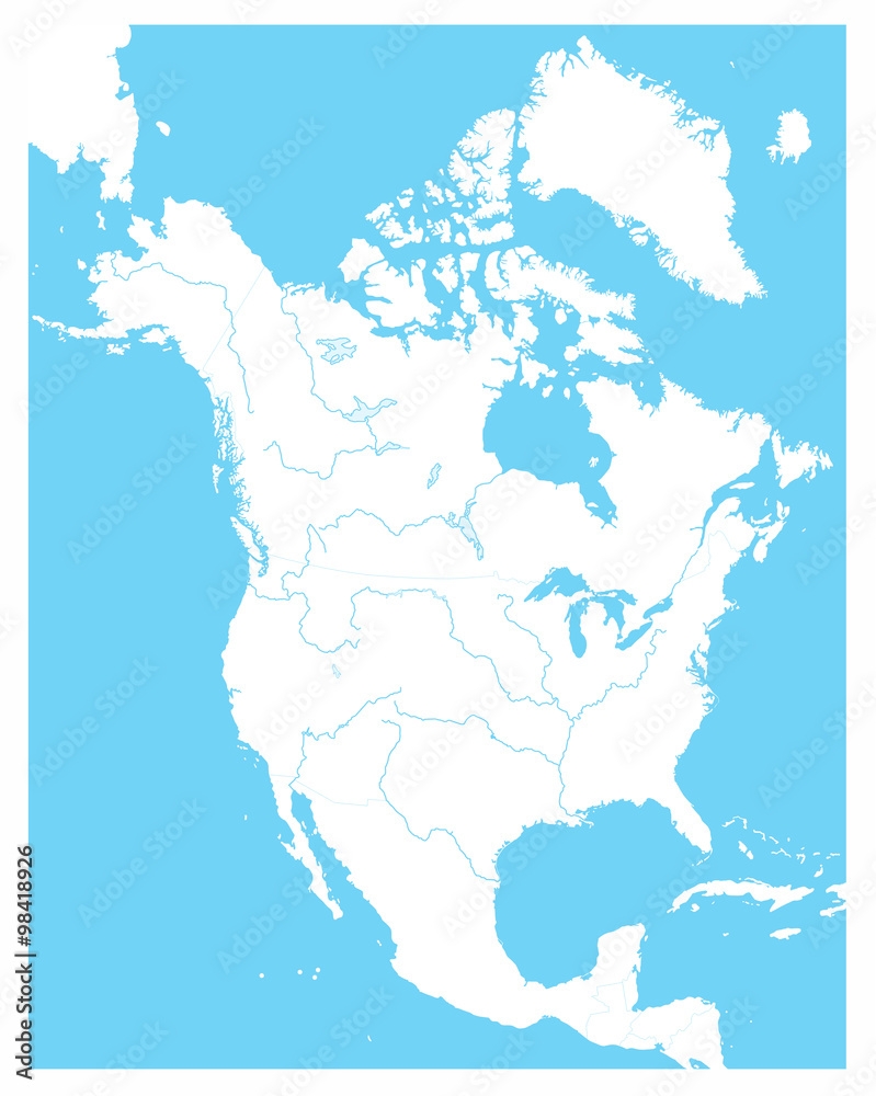 North America Blank Printable Map
