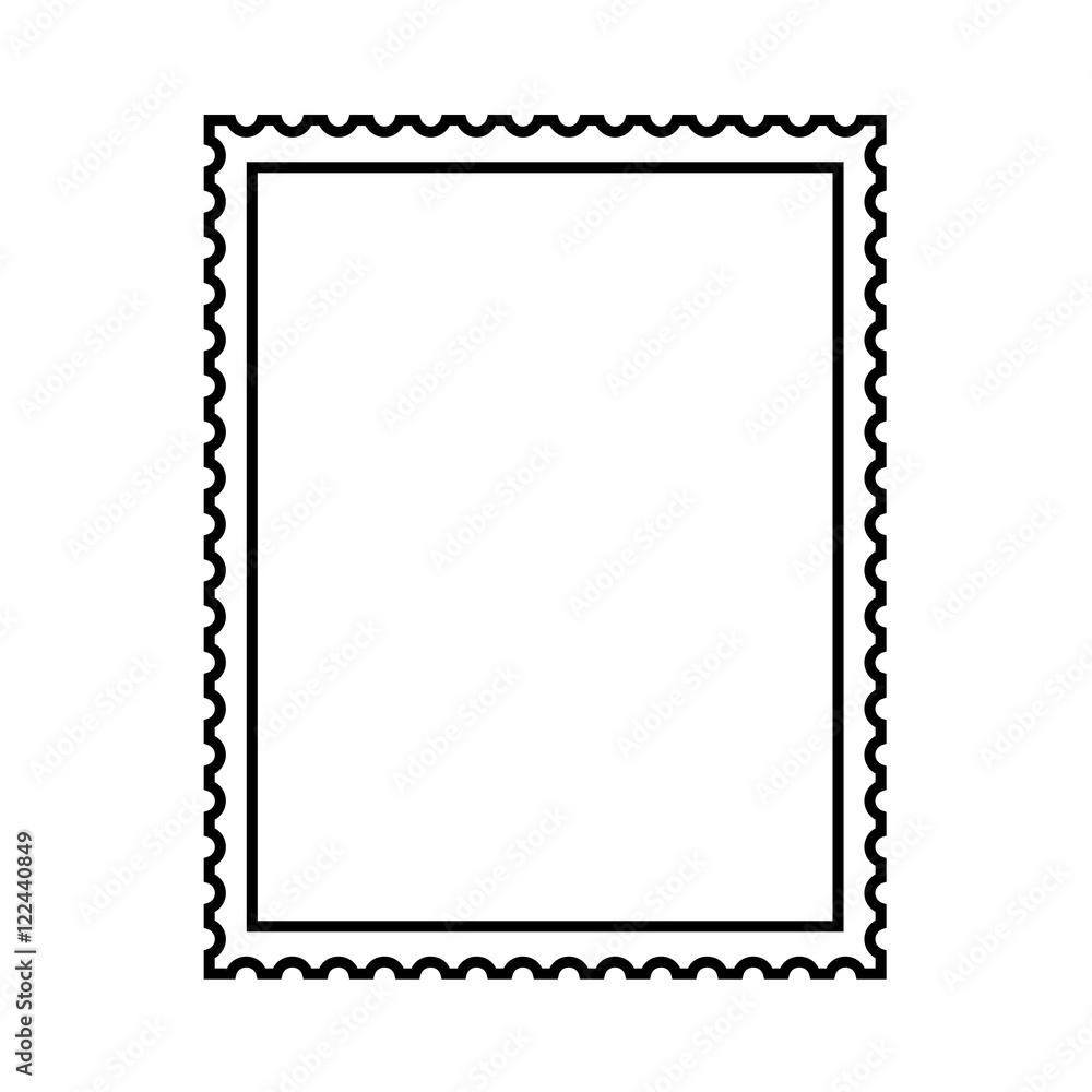 Stock Vektorgrafik Postal Stamp Template Blank Postal Stamp With 