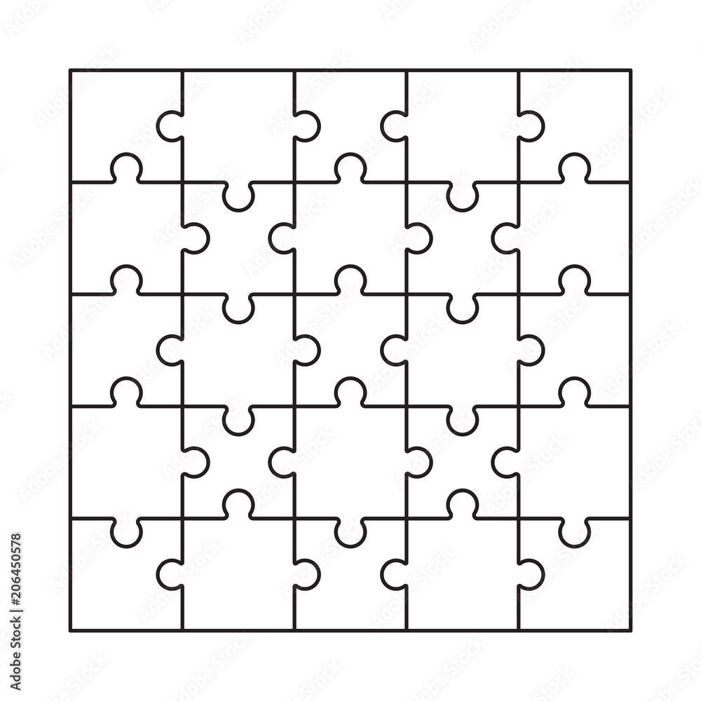 Stock Vektorgrafik Puzzle Blank Template Vector Quiz Jigsaw Game 