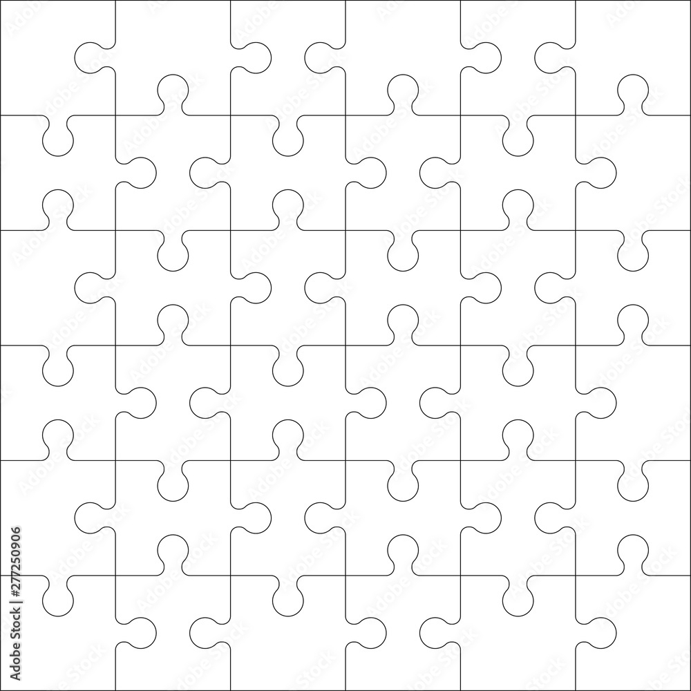 Stock Vektorgrafik Puzzles Blank Template With Square Grid 