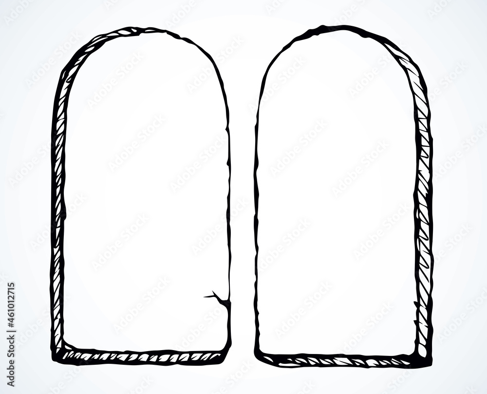 Stock Vektorgrafik Tablets With 10 Commandments Vector Drawing 