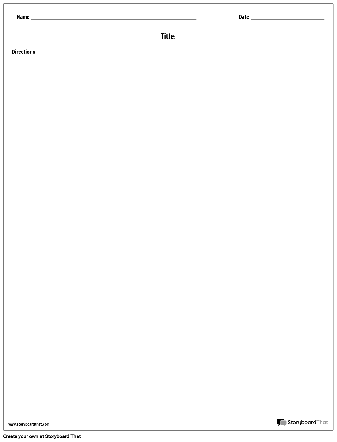 Storyboard That Free Fill in the Blank Worksheet Templates