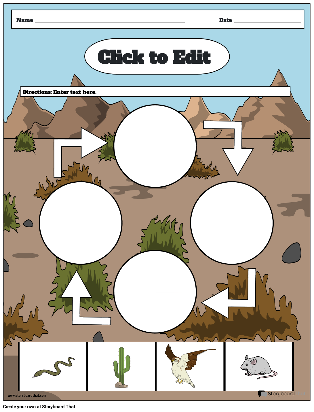 Storyboard That Free Food Chain Worksheet Templates