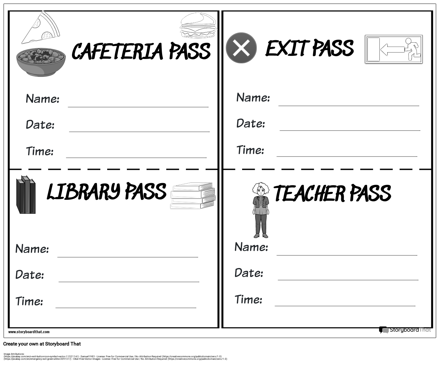 Blank Printable Hall Pass