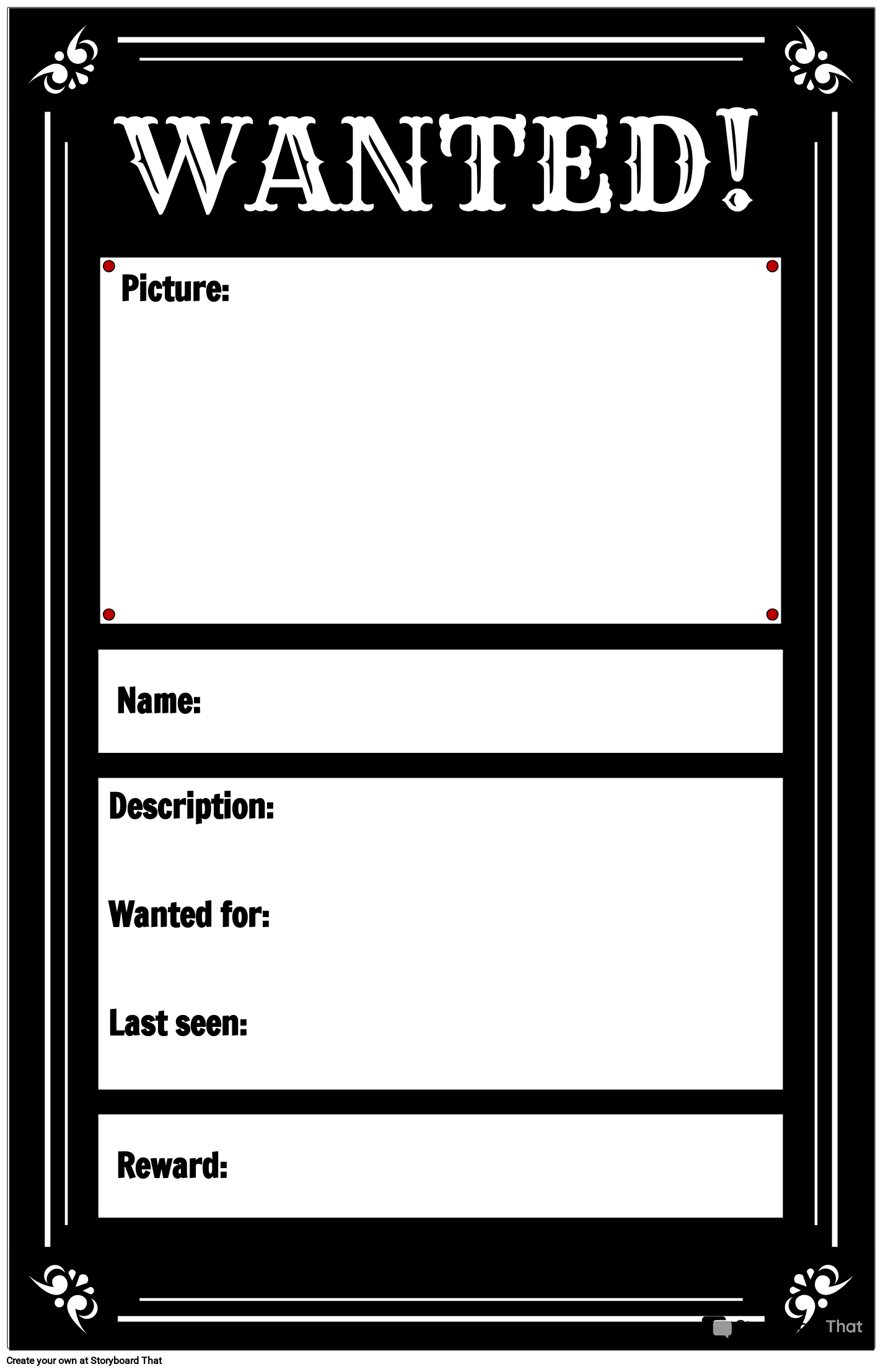 Blank Wanted Posters Printable