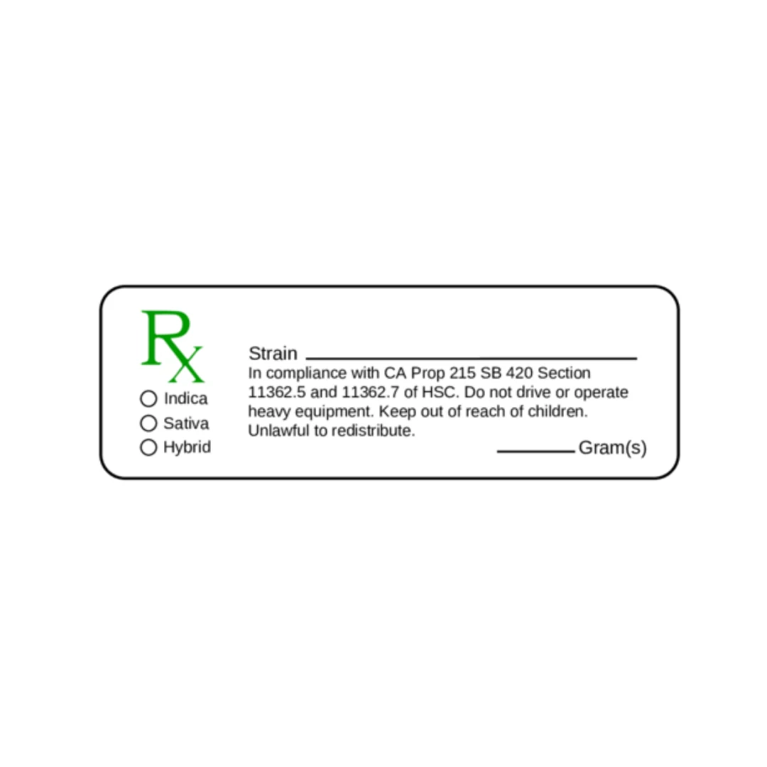 Strain Label Checkbox ADD ON PACK N PRINT