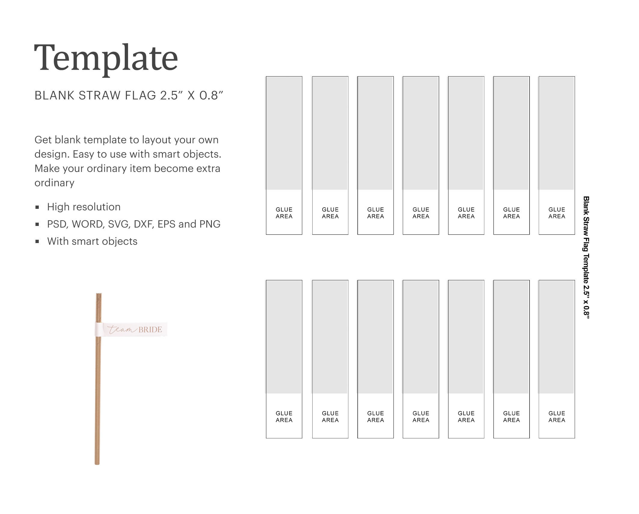 Blank Printable Straw Flags