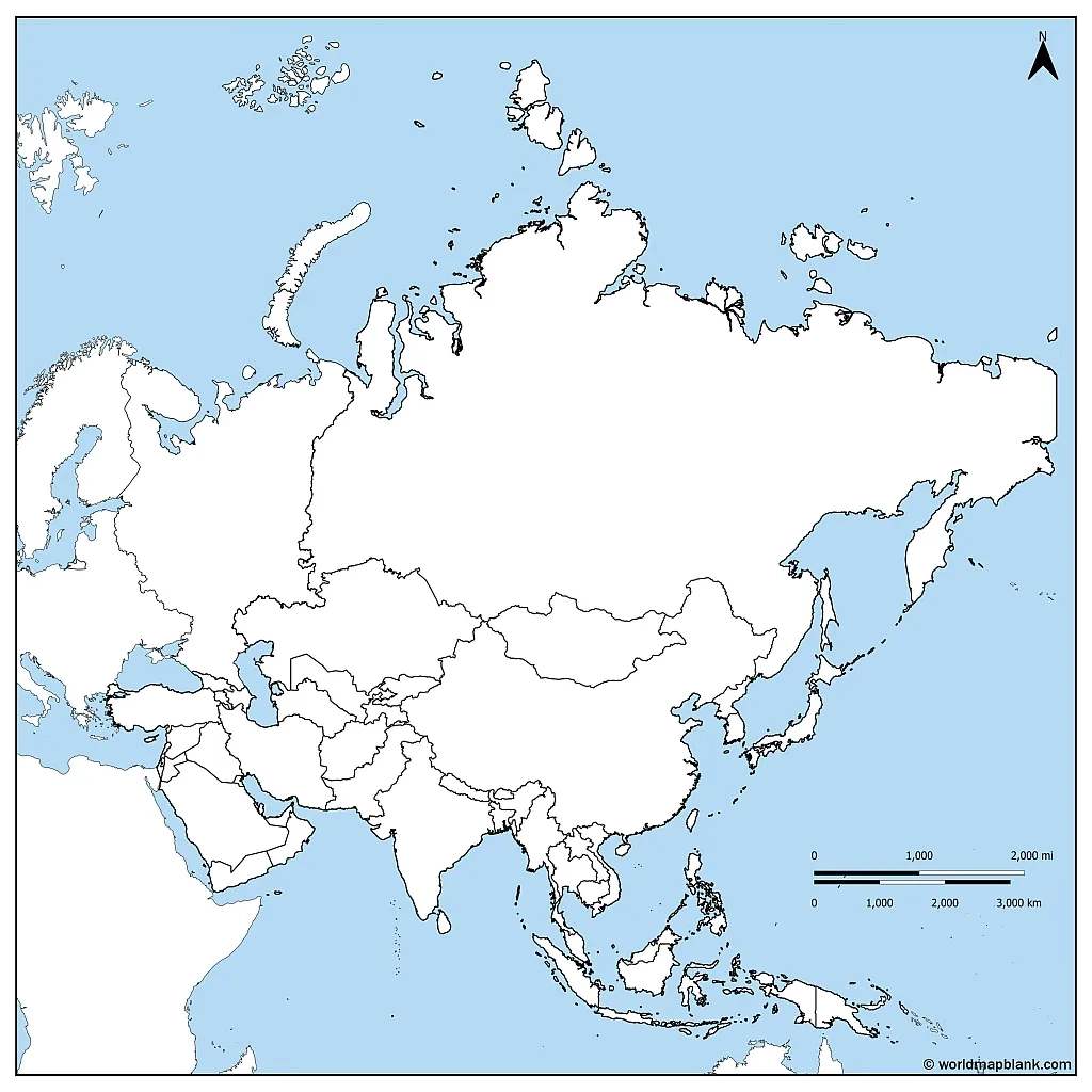 Stumme Karte Von Asien Umrisskarte Von Asien PDF 