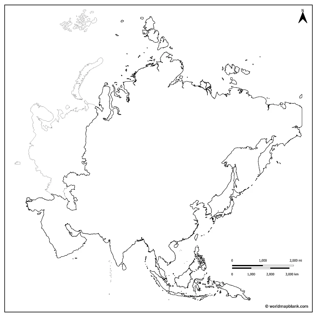 Stumme Karte Von Asien Umrisskarte Von Asien PDF 