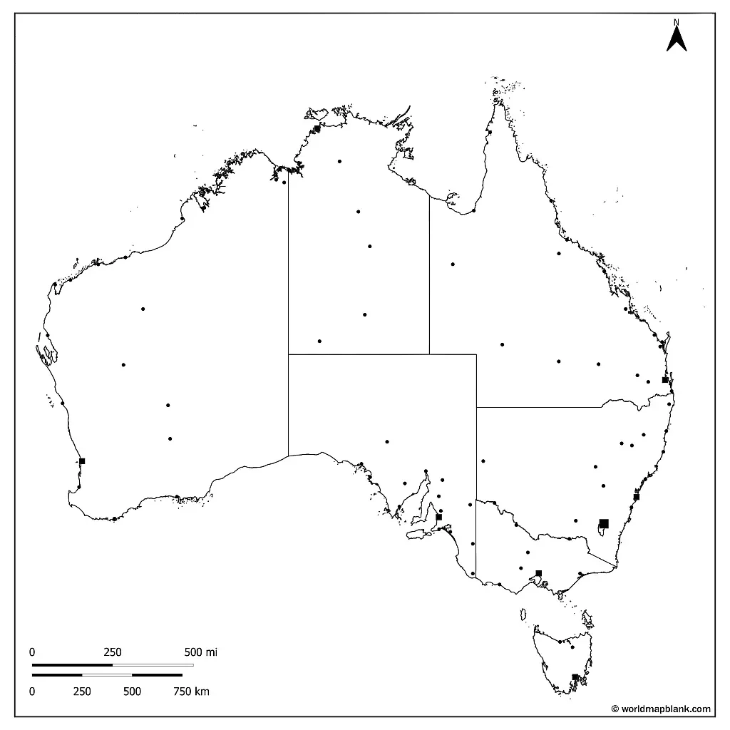 Stumme Karte Von Australien Umrisskarte Australien PDF 