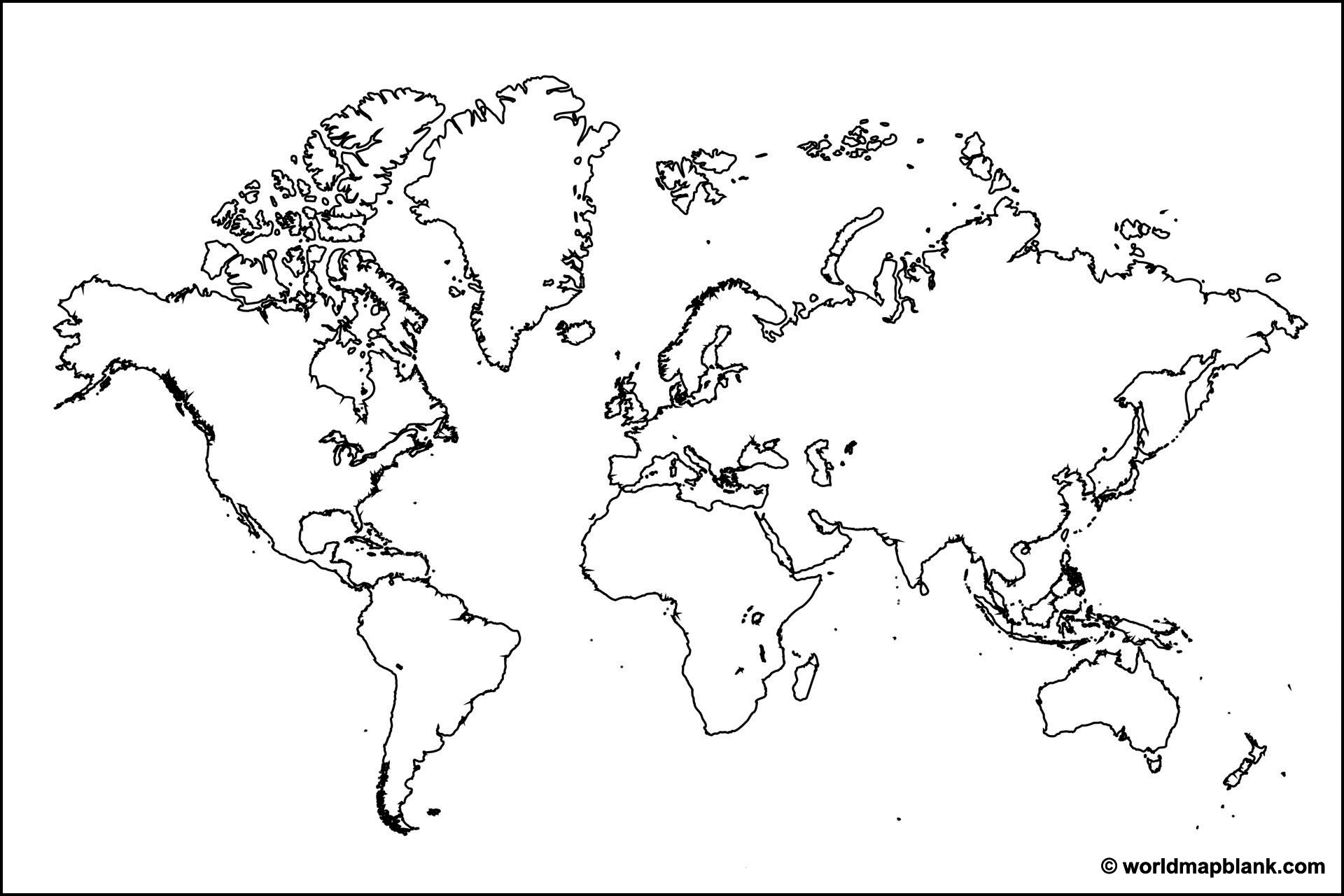 Free Printable Blank World Maps