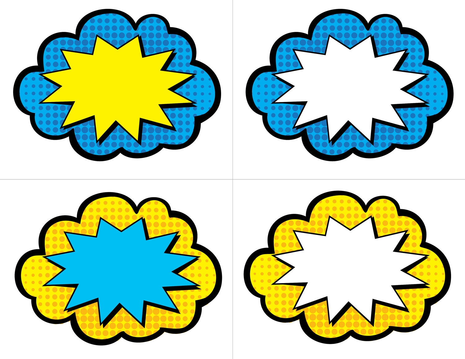 Blank Printable Superhero Bubbles