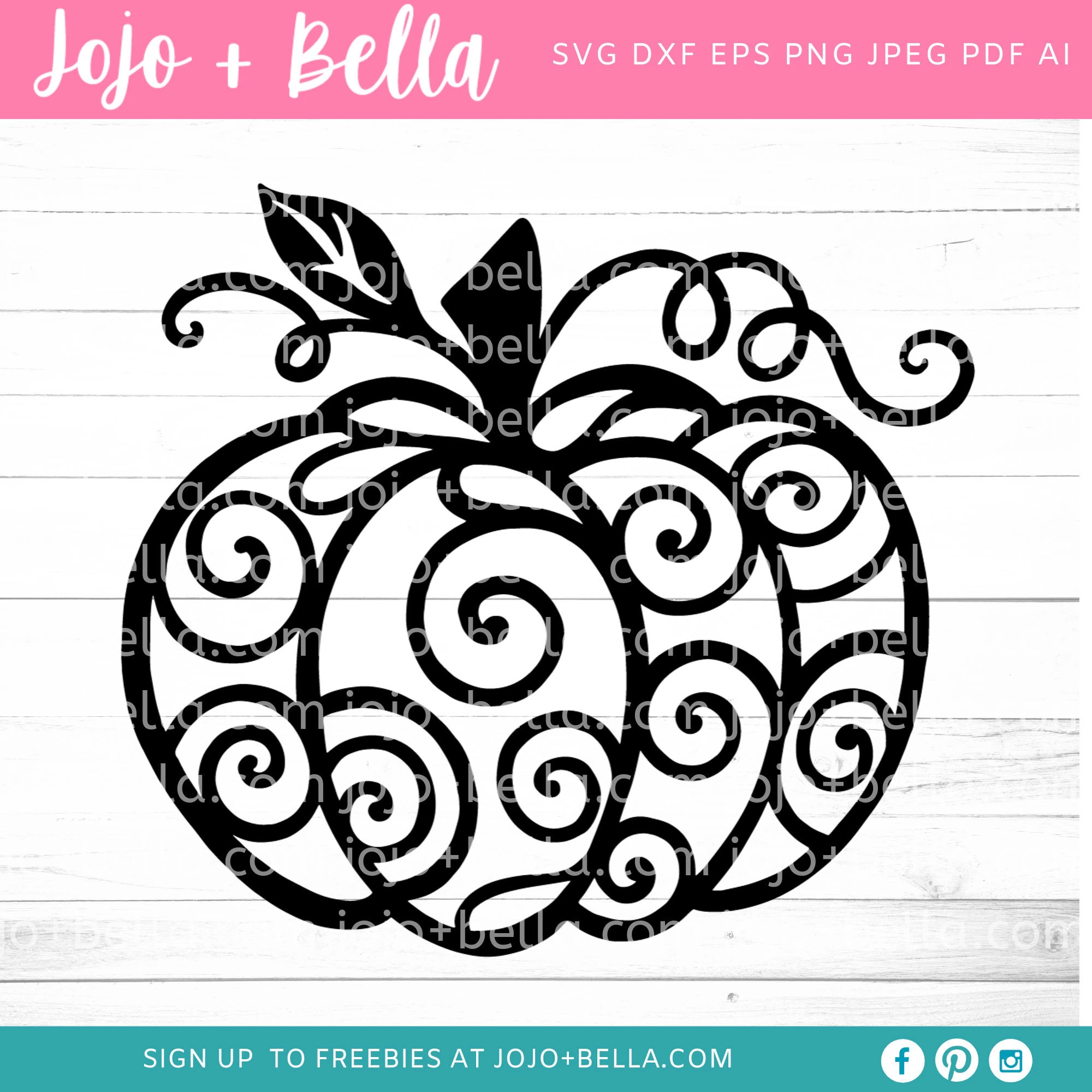 Swirly Vine Pumpkin Blank Printable