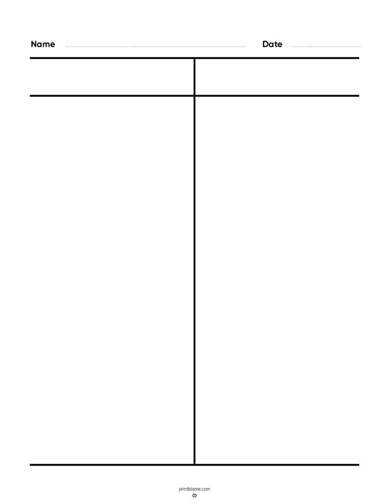 2 Blank Column Free Printable
