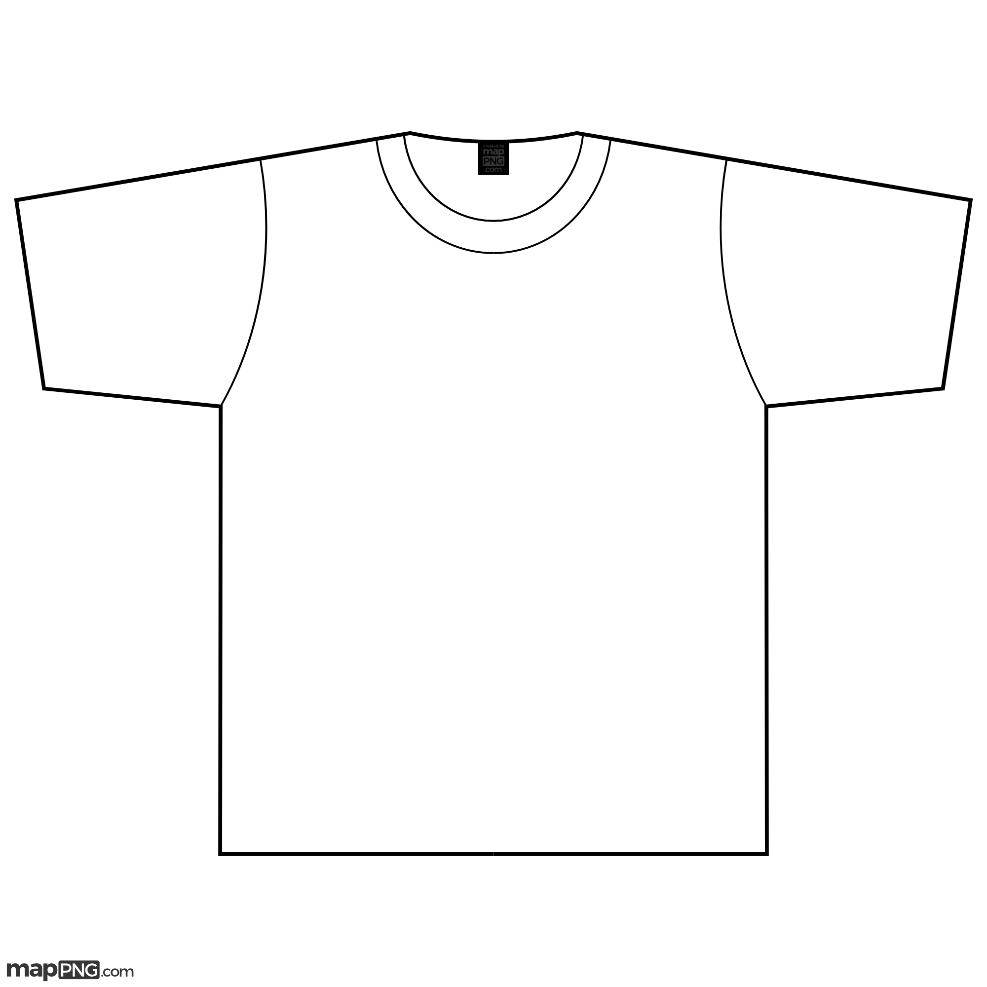 Printable Blank T-Shirt Outline
