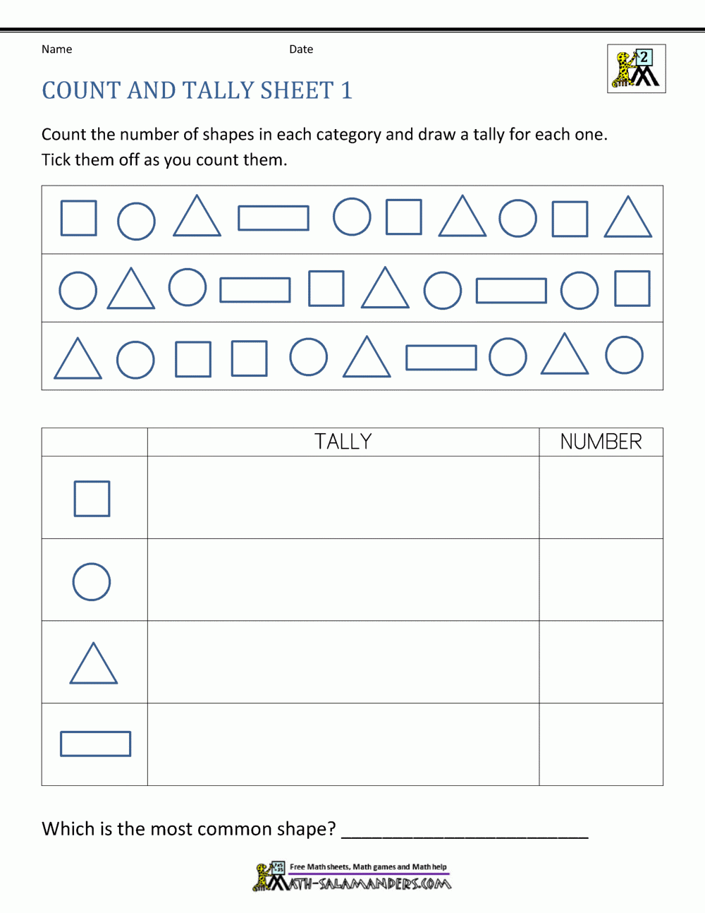 Printable Blank Tally Chart Template