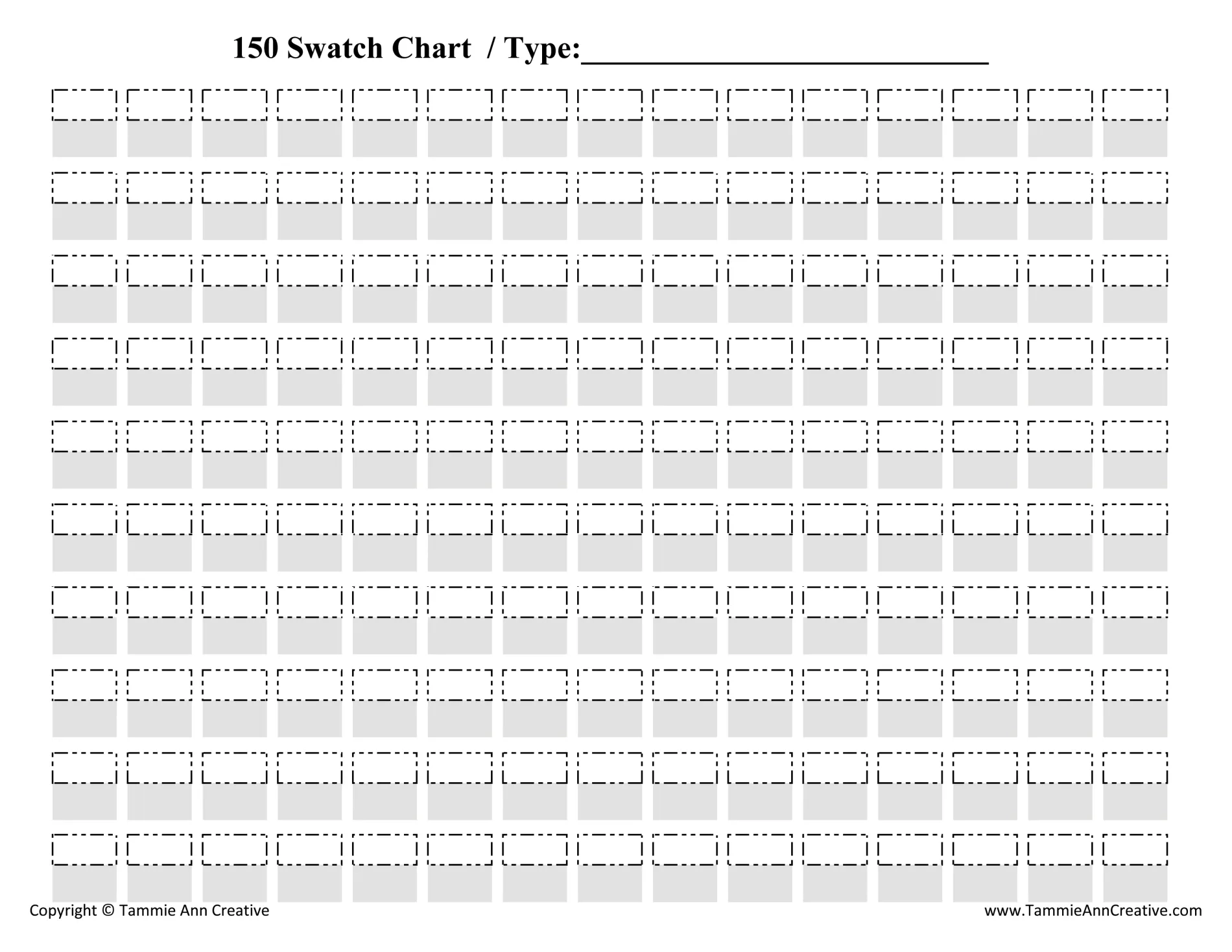 Printable Blank Color Swatch Chart