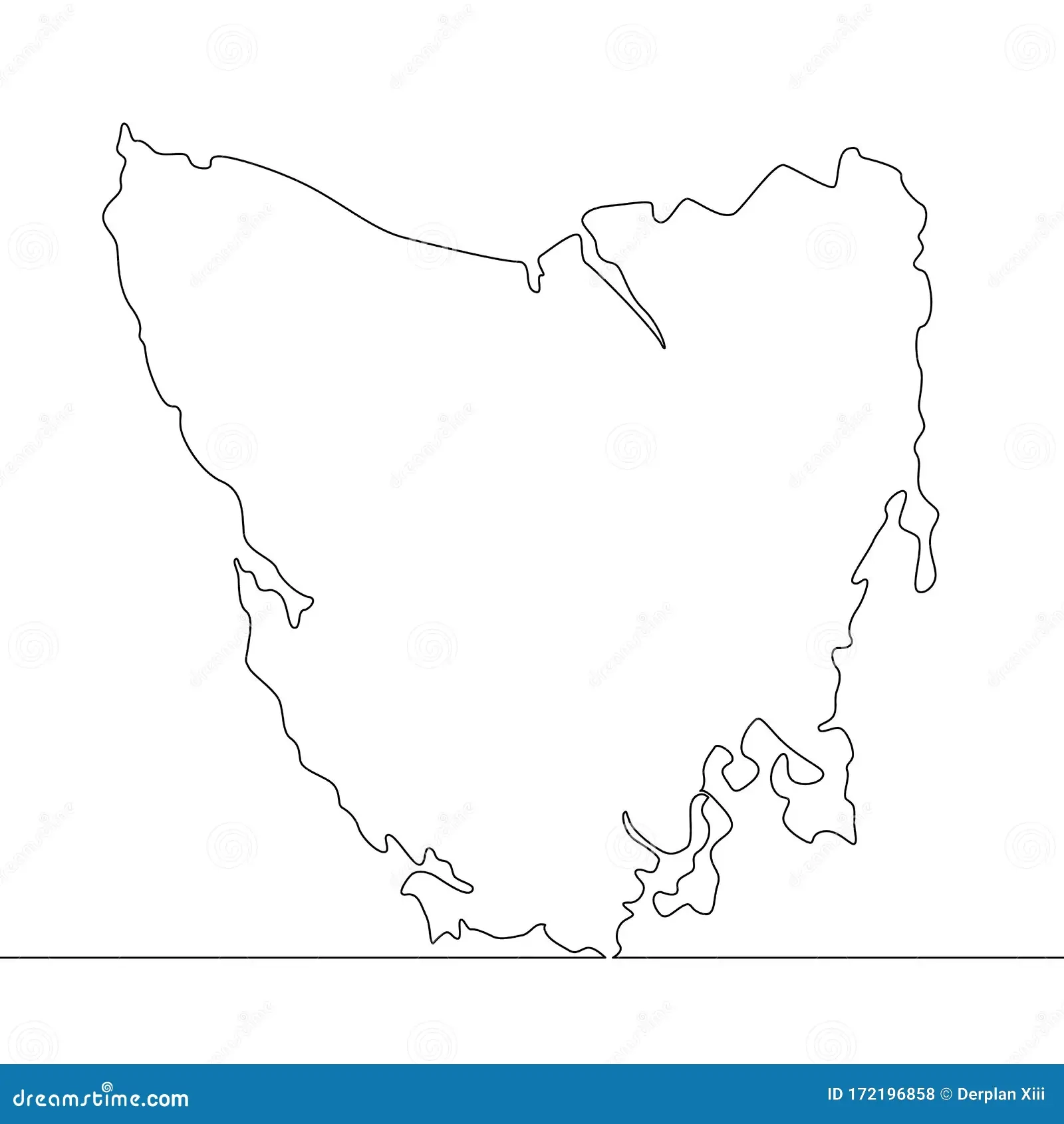 Tasmania Map Outline Border Stock Illustration Illustration Of 
