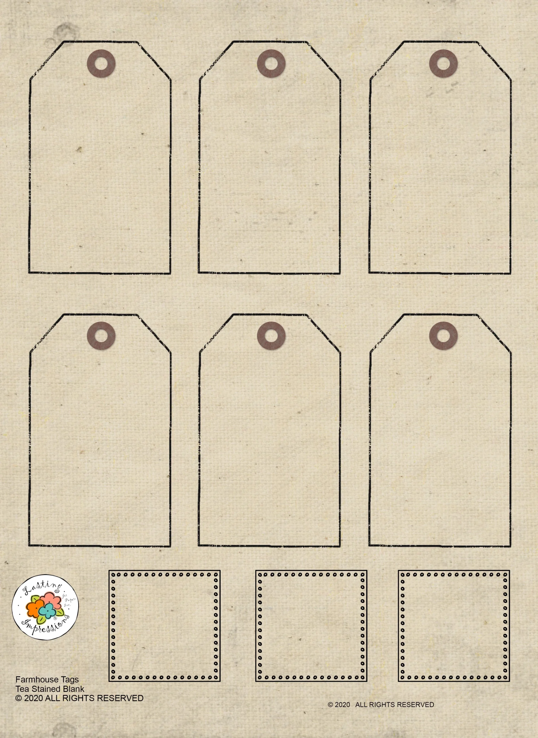 Tea Stained Farmhouse Tags Lasting Impressions For Paper