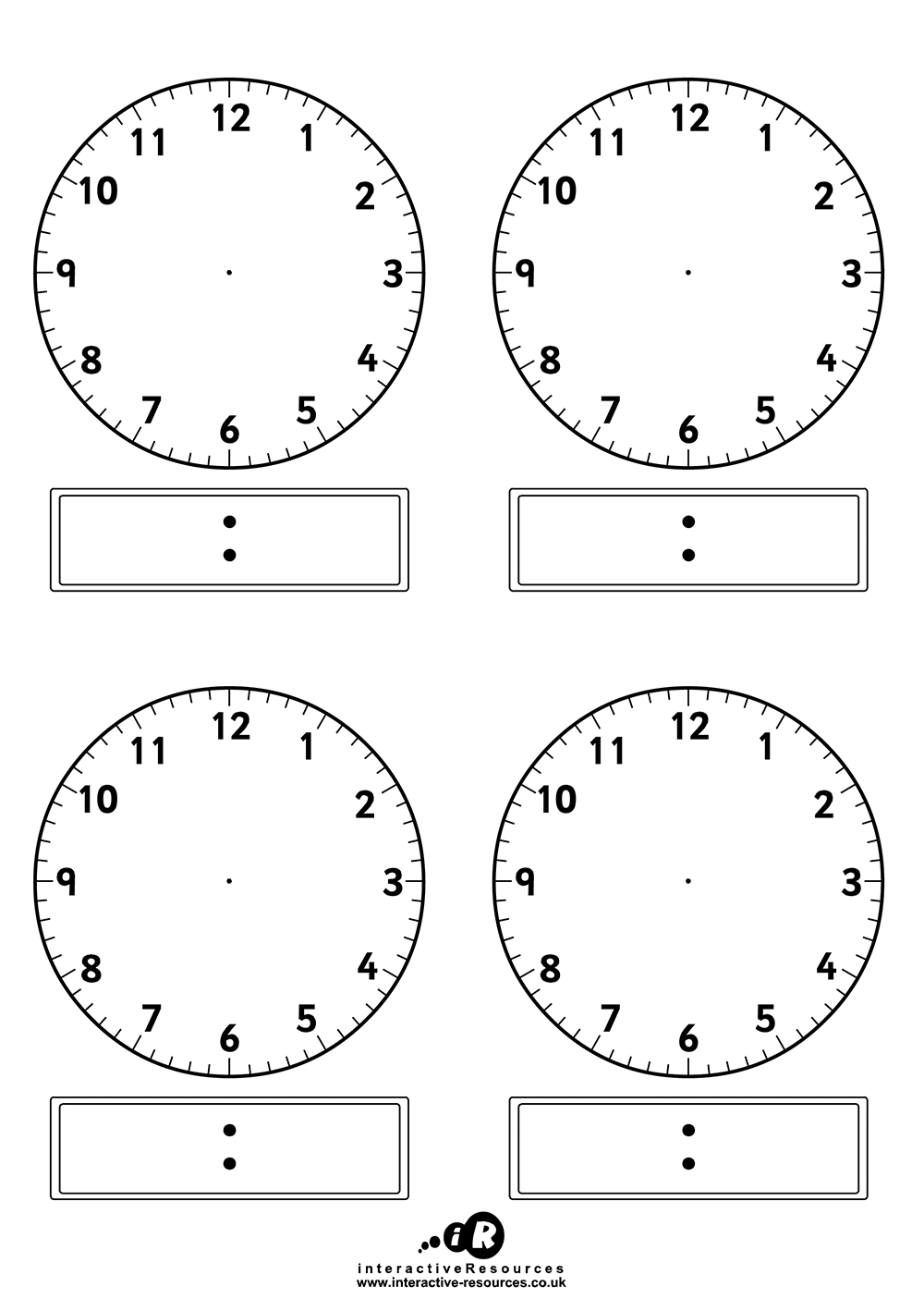 Blank Analogue Clocks Printable