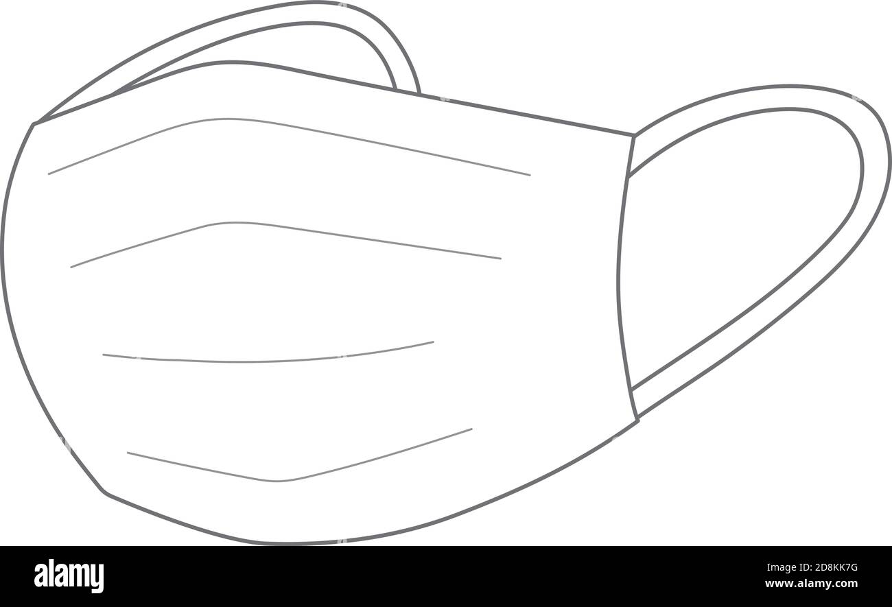 Template Of White Protective Face Mask Or Medical Mask Vector 