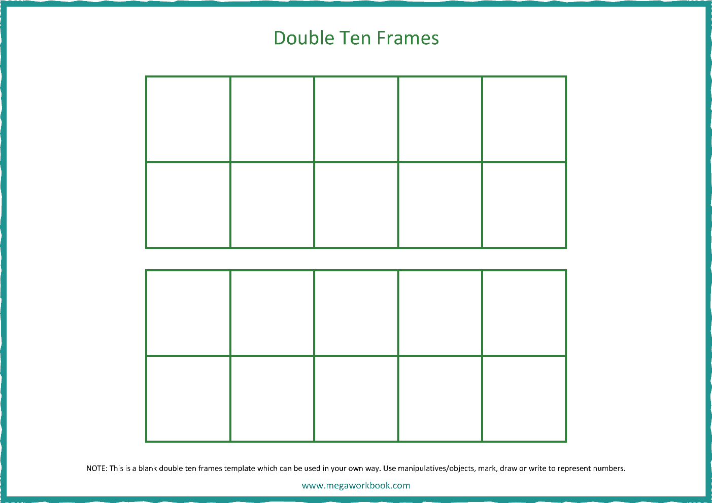 Ten Frame Template Blank Ten Frames Double Ten Frames 