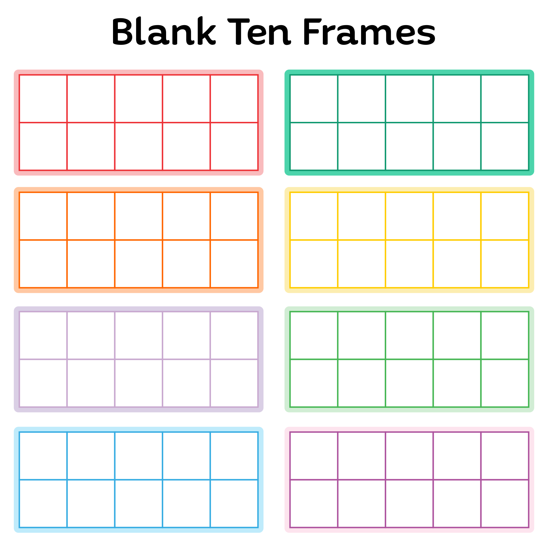 Blank Printable Ten-Frames