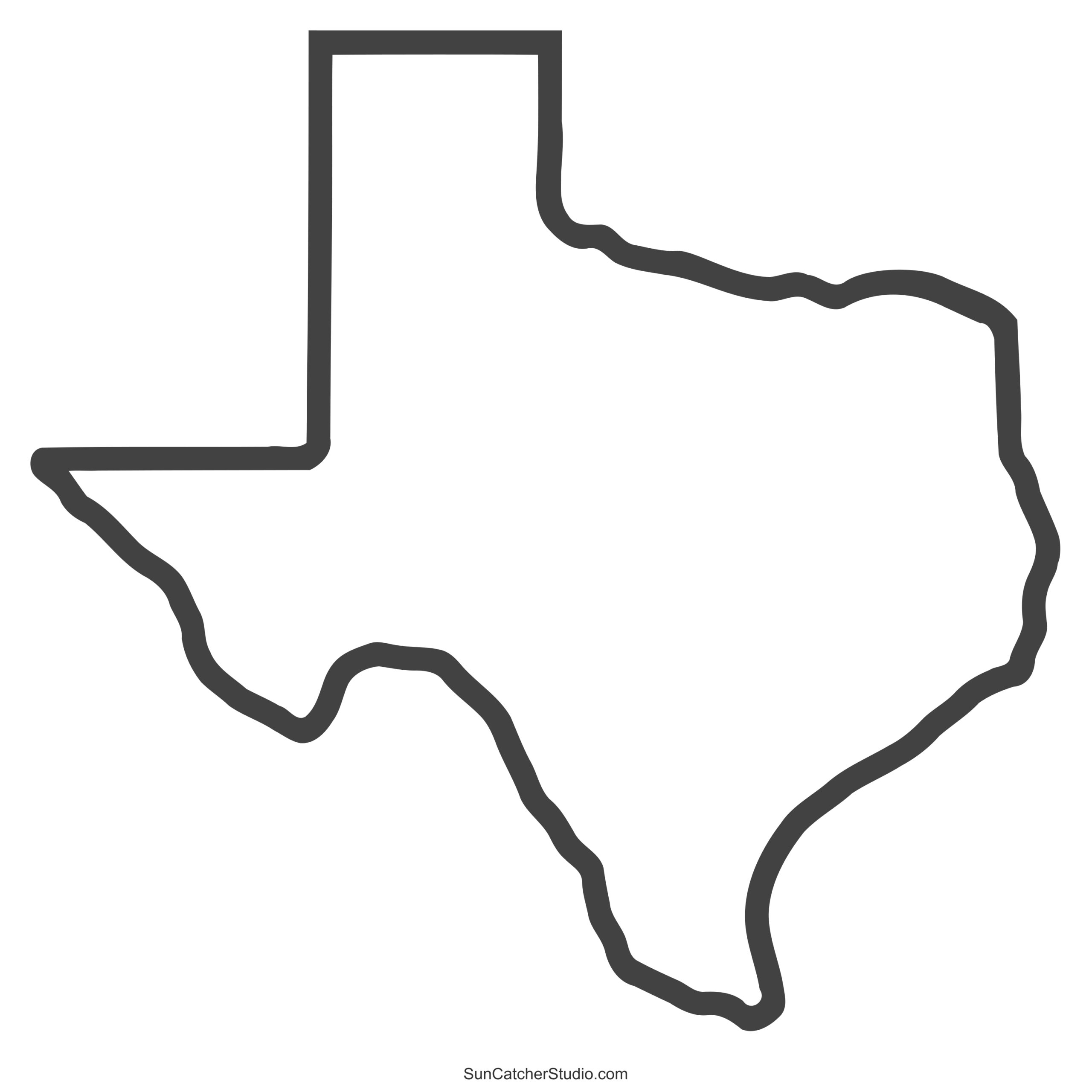 Texas Map Outline Printable State Shape Stencil Pattern 