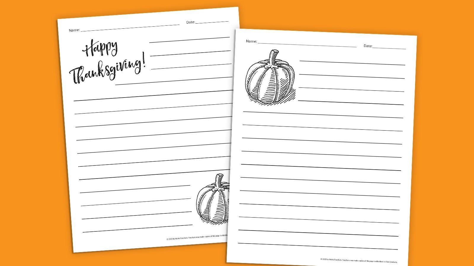 Blank Thanksgiving Writing Paper Printable